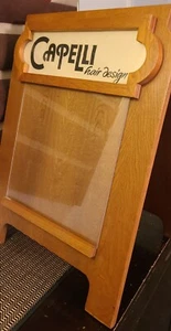 Vtg Oak Two Sided A Frame Customizable Menu Board Sandwich Sidewalk/Floor Sign** - Picture 1 of 7