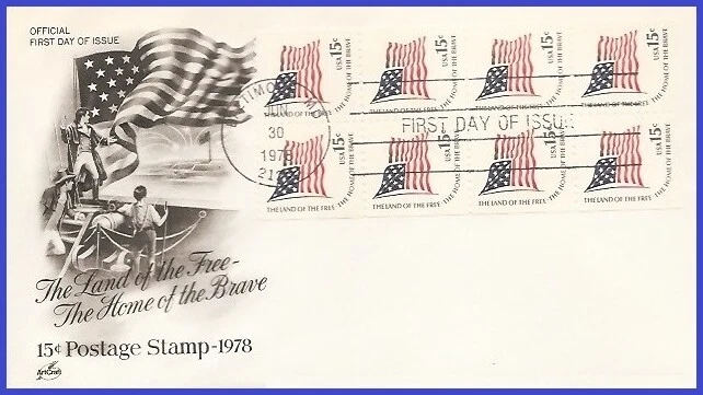 USA4 #1598a U/A ARTCRAFT FDC BKLT8  Fort McHenry Flag - Image 1 of 1