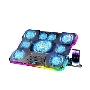 Almohadilla de enfriamiento para computadora portátil ChillCore, luces RGB enfriador para computadora portátil 9 ventiladores para 15.6-19.3 I... - Imagen 1 de 7