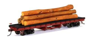 40' LOG CAR W/LOGS 1906-1935 VERSION BY BACHMANN TRAINS  HO-SCALE  - Picture 1 of 1