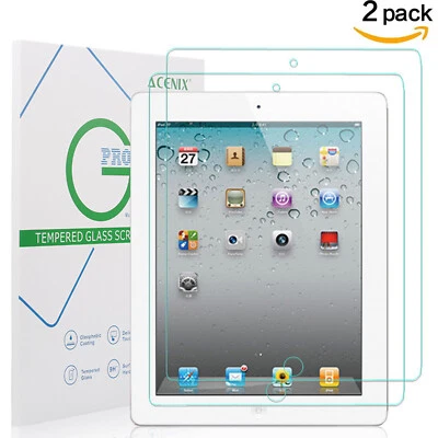 ACENIX? [2 Pack] 9H HD Tempered Glass Screen Protector For Apple iPad 5/6 9.7'' - Image 1 of 4