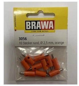 Brawa 3056 Modellbau 10 Stecker rund (orange)Durchmesser 2.5mm - Picture 1 of 1