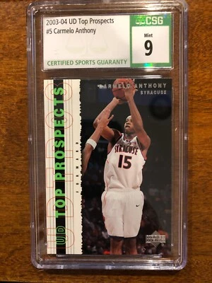 03-04 UD Top Prospects #5 Carmelo Anthony Rookie RC CSG 9 Mint! - Image 1 of 2