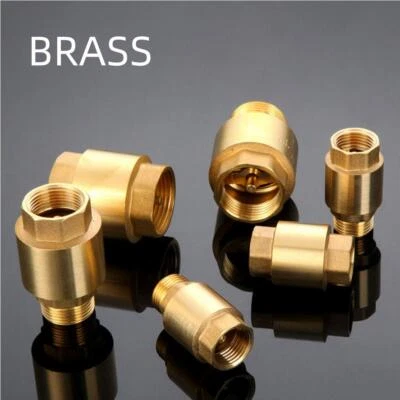 1/2" 3/4" 1" Inch Brass Non-Return Valves Male Female Swing-Check Valves BSP - Image 1 of 4