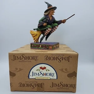 Jim Shore Halloween Swept Away Witch On Broom With Cat #4005338 2006 - Picture 1 of 8