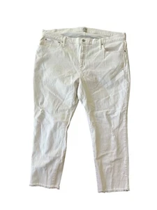 J Crew Denim Size 36 (Or Womens 22) Cropped Slim Boyfriend Stretch Jeans White - Picture 1 of 13
