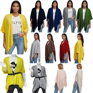 Gloop Damen Kaschmir Wolle Poncho Strickpullover Umhang Made in Italy Onesize - Bild 1 von 33