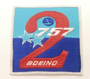 "Parche vintage de Boeing 757 #2 azul dos tonos con diseño de 2 estrellas 4" - Imagen 1 de 1