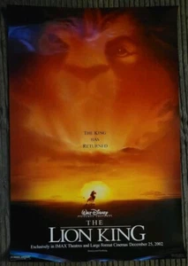 Der König der Löwen IMAX 27x40 1 Blatt DS Original Filmposter doppelseitig Disney - Bild 1 von 7