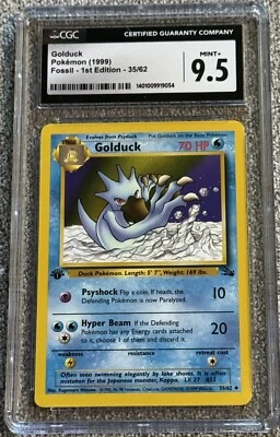 Pokemon CGC 9.5 1ST EDITION GOLDUCK 35/62 - FOSSIL SET - GEM MINT - Image 1 of 2