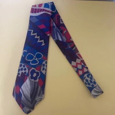 Corbata vintage Oleg Cassini 100 % poliéster estampado abstracto Foto 1 de 4