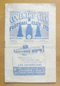 COVENTRY CITY v GALATASARAY Friendly 1950/1951 Fair Condition Football Programme - Picture 1 of 3