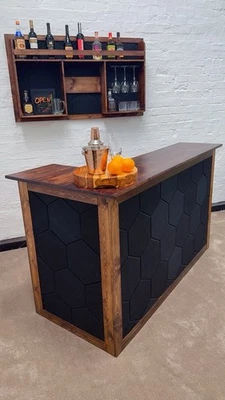 Home Bar/ Man Cave / Reception Desk/ Modern Bar/ Acoustic/hexagon Bar . - Image 1 of 4