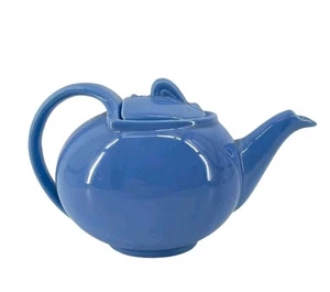 Tetera Hall USA Pottery 6 tazas 0749 vintage cadete azul gancho tapa años 40 Art Deco - Imagen 1 de 9
