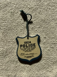 Very Rare Vintage 1924 Police Fire Line Tag Issued By Fire Commissioner Boston - Picture 1 of 2