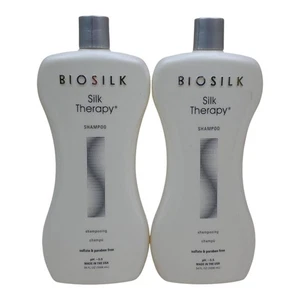 BioSilk Silk Therapy 2 pack Shampoo Due 34 Oz Jumbo Sulfate Paraben Free - Picture 1 of 7