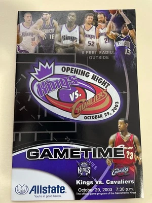 Programa de debut profesional de la NBA Lebron James Gametime octubre de 2003 Cavs Vs Kings 29/10/03  Foto 1 de 4