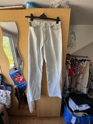 Mango Uk 10 Eu38 Pale Denounced With Hip Cutout Style Worn Once - Image 1 of 4