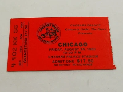 "CHICAGO" Caesar's Palace Concerts under the Stars August 1983 ticket stub - Image 1 of 3
