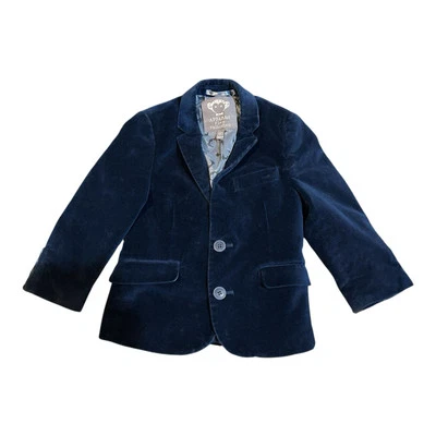 Appaman Fine Tailoring Toddler Boy Blue Velvet Blazer Sz 3T Two Button Pockets - Image 1 of 4