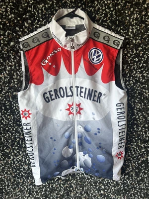 Gonso GEROLSTEINER Ciclismo Bicicleta Chaleco Jersey Camisa Cremallera Completa Sin Mangas Talla Med Foto 1 de 4