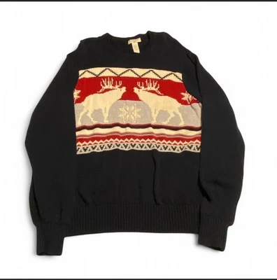 Suéter Pullover Para Hombre Grande Años 90 Dockers Algodón Tejido Reno Copo de Nieve Abuelo Foto 1 de 4