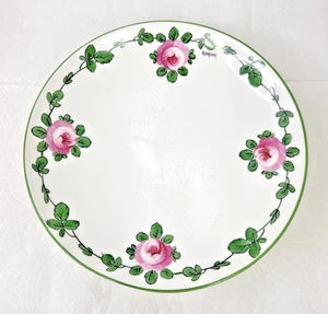 MINTON Pink Roses Green Garland Hand Signed Small Pedestal Compote B859 - Picture 1 of 7