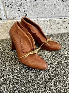 Oficina Londres NUEVO Cuero Marrón Tostado Estilo Botín Tacones Talla EU 38 UK Talla 5 - Imagen 1 de 11