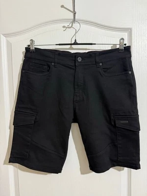 Мужские черные шорты-карго Marc Asher талия 34 с красной строчкой - Изображение 1 из 4