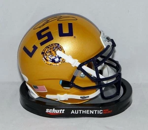 Von Odell Beckham signierter LSU Tigers Gold Schutt Minihelm - JSA authentifiziert - Bild 1 von 7