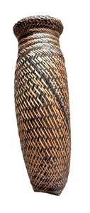 Vtg Amazonian Brazilian Indigenous Handwoven Vase Strainer Basket Manaus 17" - Picture 1 of 10
