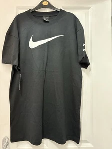 New With Tags Nike Women’s Black Oversized T-shirt Style Dress Size Small - Picture 1 of 1
