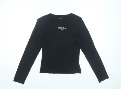 Roxy Girls Black Cotton Long Sleeve Logo T-Shirt Size 14 Years - Image 1 of 4