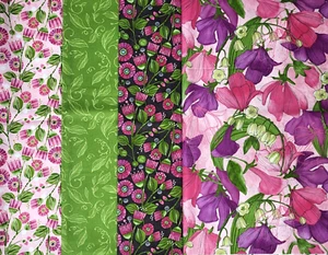 SWEET PEA & LILY Half Yard Fabric Bundle - Moda - ROBIN PICKENS - 4 pieces - NEW - Picture 1 of 9