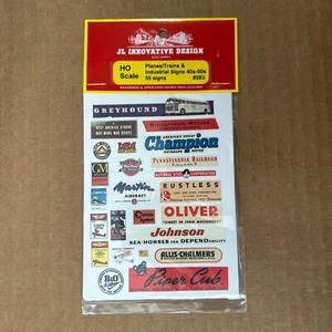 HO Scale JL Innovative Designs Planes/Trains & Industrial 55 Signs 40s-50’s #283 - Picture 1 of 2