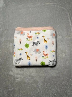 Starting Out Baby Blanket Safari Jungle Zoo Animals Reversible Stripe Soft Lovey - Image 1 of 4