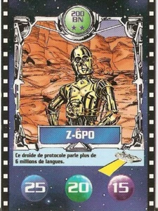 Tarjeta coleccionable FRANCIA Star Wars Biscuiterie Nataise (BN) Z-6PO C-3PO (1996) - Imagen 1 de 1
