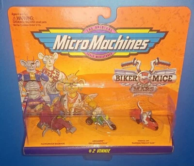 Micro Machines 1994 BIKER MICE FROM MARS #2 VINNIE PLUTARKIAN BACKHOE GREASEPIT - Image 1 of 3