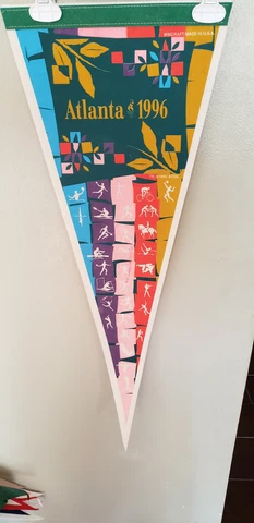 ATLANTA OLYMPICS VINTAGE FELT PENNANT WITH HOLDER 9/25/21 Cover
