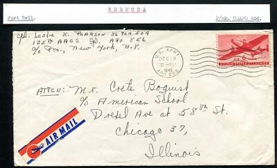 BERMUDAS (13503): MILITAR/US APO 856 CANCELAR/CUBRIR Foto 1 de 2