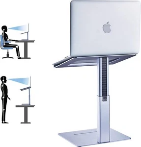 Adjustable Portable Laptop Stand For Sitting And Standing 2 In 1 Desk - Picture 1 of 9