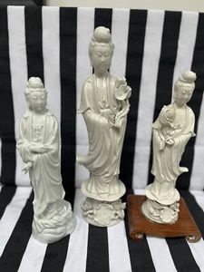 Vintage Chinese Blanc de Chine Porcelain Figurines Of Guanyin, - Picture 1 of 8