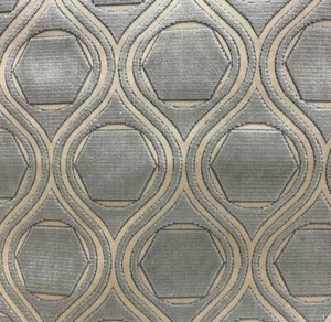 POLLACK FABRICS CUT VELVET UPHOLSTERY FABRIC ENGAGEMENT  OPAL 4.75 YARDS - Picture 1 of 4