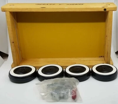 Vagón de madera vintage Radio Flyer 4 ruedas L.L. Piezas nuevas sin montar Bean  Foto 1 de 4