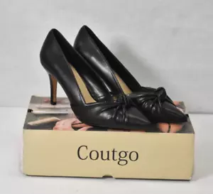 Coutgo Women's Knot High Heeled Sandals Closed Pointed Toe Stiletto Pumps Size 9 - Picture 1 of 9