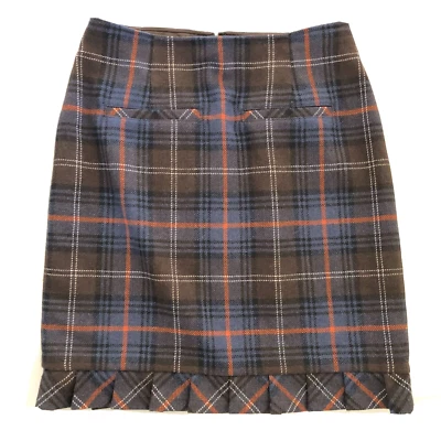 Falda CAbi Mujer Talla 6 Heritage Mezcla de Lana a Cuadros Carrera Lápiz Plisado Forrado Foto 1 de 4