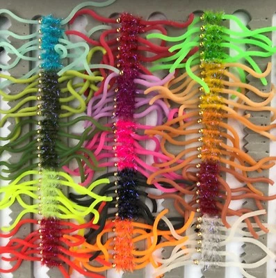 Squirmy Worms Forelle Fliegen Köder mehrere Optionen Farbe und Größe wählen Stil 2 - Bild 1 von 2