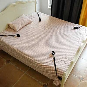 Paare Weicher Plüsch Handschellen Fußfesseln Beinspreizer Bondage Bettfesseln SM - Bild 1 von 12
