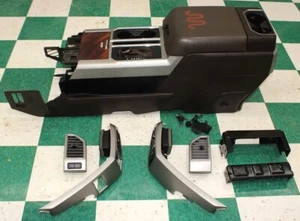 15' F150 King Ranch Brown Leather Wood Floor Console Armrest Dash Vents Trim Set - Picture 1 of 12