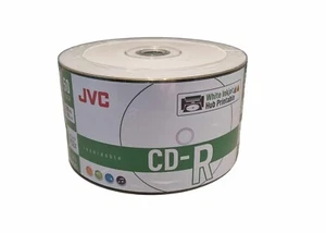 100 x JVC Professional Grade CD -R 52X - Full Hub White Inkjet Printable CDR - Picture 1 of 6